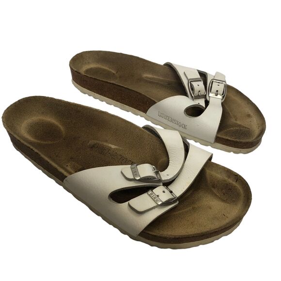 Birkenstock Ibiza Double Strap Slides Open Toe White Cork Sandals EU 40 Womens 9 - Picture 10 of 12